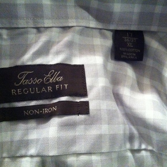 TASSO ELBA MEN'S PRE-OWNED 100%COTTON DRESS SHIRT W/FRENCH CUFFS SIZE: 17/36-37 - Picture 5 of 6